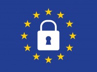 General Data Protection Regulation (GDPR) padlock on european union flag